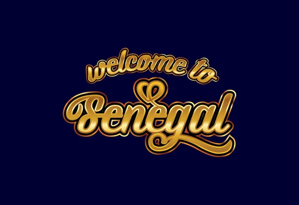 Bienvenido Senegal Word Text Creative Font Design Illustration Inglés Señal — Vector de stock