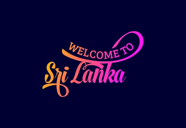스리랑카에 환영합니다 텍스트 크리에이티브 디자인 일러스트레이션 — 스톡 벡터