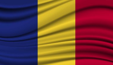 Romanya 'nın İpek Dalgalı Bayrağı. İpek, Saten Döküm Arkaplanı