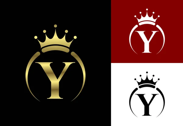 Počáteční Monogram Abecedy Korunou Royal King Symbol Luxusu Královny Znak — Stockový vektor