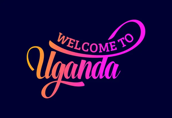 Willkommen Uganda Word Text Creative Font Design Illustration Willkommensschild — Stockvektor