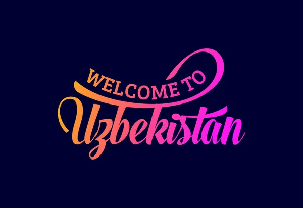 Willkommen Usbekistan Word Text Creative Font Design Illustration Willkommensschild — Stockvektor
