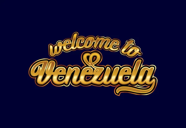 Bienvenido Venezuela Word Text Creative Font Design Illustration Señal Bienvenida — Vector de stock