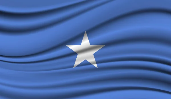 ソマリア シルク サテンのテクスチャの絹の波の旗背景 — ストックベクタ