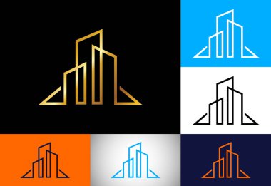 Emlak logosu, bina logosu, ev logosu işareti.