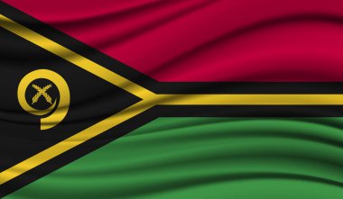 Vanuatu 'nun İpek Dalgalanan Bayrağı. İpek, Saten Döküm Arkaplanı