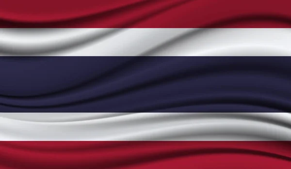 Thailands Viftende Flagg Silke Satengtekstur Bakgrunn – stockvektor