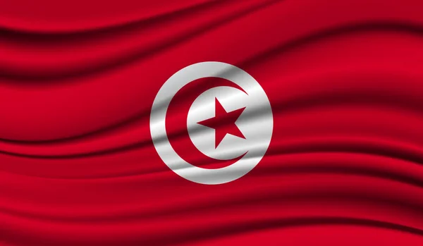 Bandeira Das Ondas Seda Tunísia Seda Textura Cetim Fundo —  Vetores de Stock