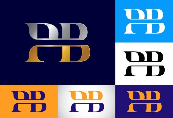 Baş Harf Logo Tasarım Vektörü Şirket Kimliği Için Grafik Alfabesi — Stok Vektör