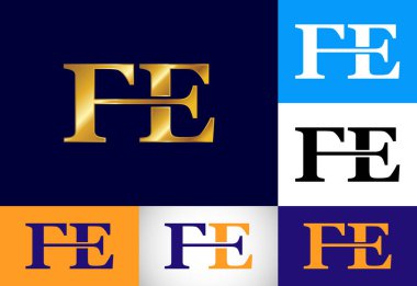 Baş harf F E Logo Tasarım Vektörü. Şirket İş Kimliği için Grafik Alfabesi Sembolü