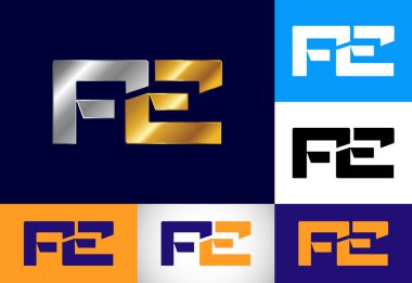Baş harf F E Logo Tasarım Vektörü. Şirket İş Kimliği için Grafik Alfabesi Sembolü
