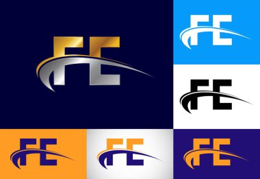 Baş harf F E Logo Tasarım Vektörü. Şirket İş Kimliği için Grafik Alfabesi Sembolü