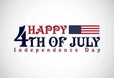 Bağımsızlık Gününüz kutlu olsun, 4 Temmuz ulusal bayramı. Harf tasarım vektör çizimi