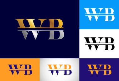 İlk Monogram Harf W B Logo Tasarımı. Şirket İş Kimliği için Grafik Alfabesi Sembolü