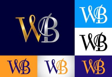 İlk Monogram Harf W B Logo Tasarımı. Şirket İş Kimliği için Grafik Alfabesi Sembolü