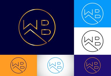 İlk Monogram Harf W B Logo Tasarımı. Şirket İş Kimliği için Grafik Alfabesi Sembolü
