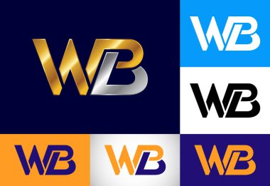 İlk Monogram Harf W B Logo Tasarımı. Şirket İş Kimliği için Grafik Alfabesi Sembolü