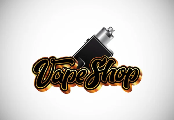 Vape, e-sigara logosu tasarım şablonu. Vape shop elektronik buharlaştırıcı logo vektör çizimi.
