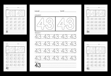 İzleme ve Renklendirme Sayıları Çalışma Sayıları Öğren.