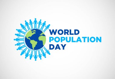 Dünya Nüfus Günü 11 Temmuz. Tatil konsepti. Arkaplan şablonu vektör çizimi.