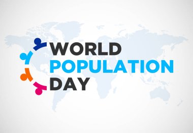 Dünya Nüfus Günü 11 Temmuz. Tatil konsepti. Arkaplan şablonu vektör çizimi.