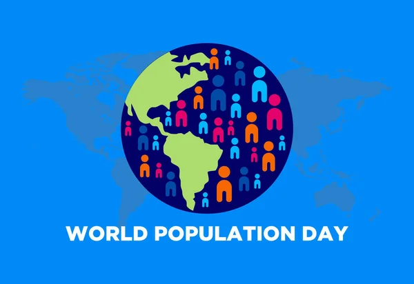 Journée Mondiale Population Juillet Concept Vacances Modèle Fond Illustration Vectorielle — Image vectorielle