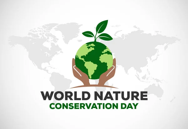 Día Mundial Conservación Naturaleza Vector Ilustración — Archivo Imágenes Vectoriales