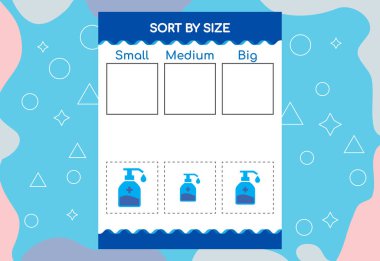 Resimleri boyutlarına göre sırala. Çocuklar için Eğitim Çalışma Belgesi.