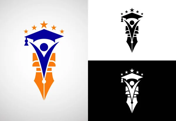 Векторный Шаблон Дизайна Логотипа Образования Векторная Иллюстрация Логотипа Образования Выпуска — стоковый вектор
