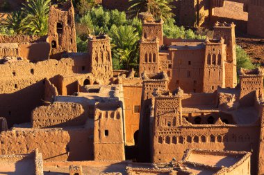 Clay kasbah Ait Benhaddou in Morocco clipart