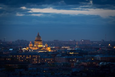 gece şehir st. Petersburg Üstten Görünüm