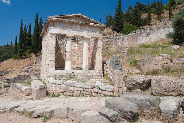 Szentély az Athena Pronaia az oracle Delphoi, Görögország — Stock Fotó
