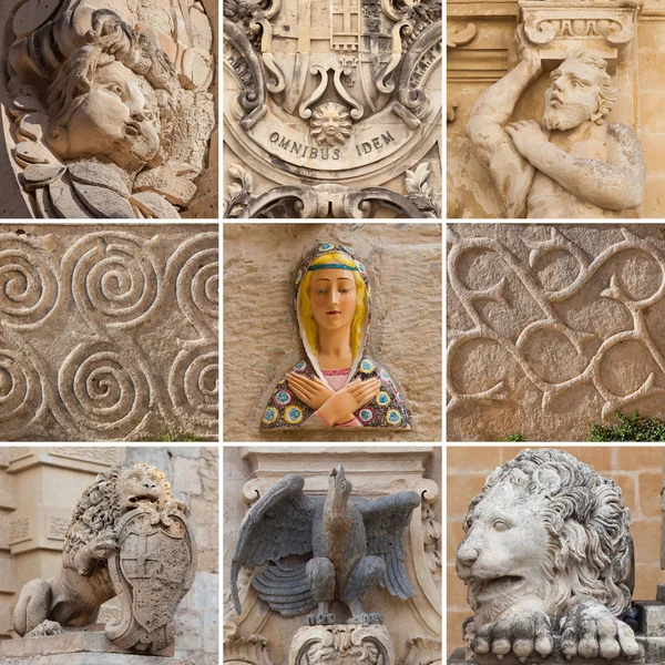 Сollection of sculptural images in Malta — Stock Photo, Image