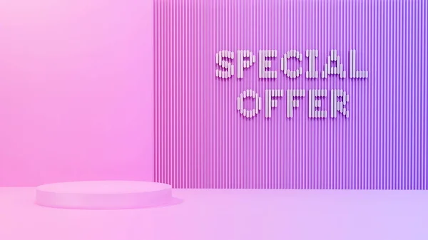 Podium Inscription Special Offer Light Background Mock Exhibitions Presentation Products — Stockfoto