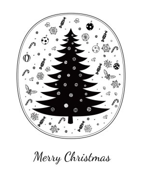 neşeli Noel tebrik kartı üzerinde beyaz