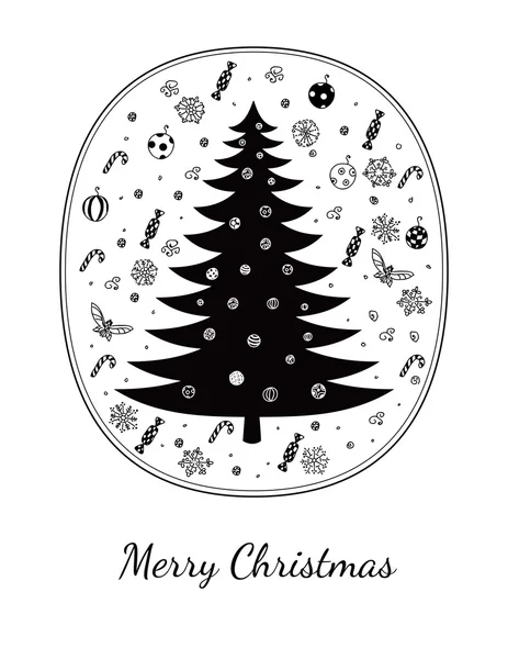 Merry Christmas greeting card on white — Stock Vector