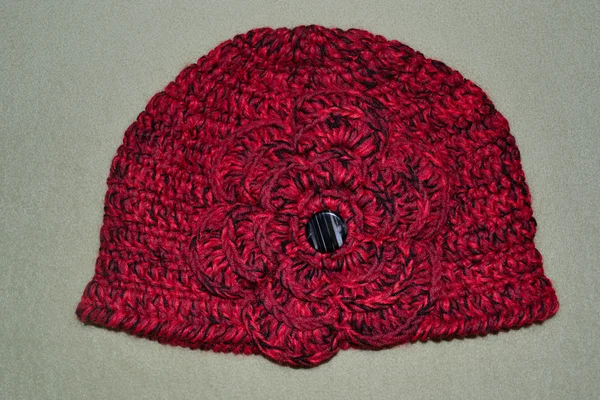 Knitted red hat