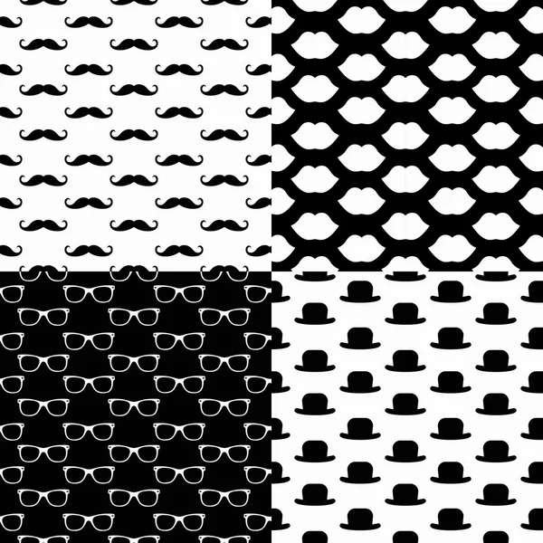 Hipster conjunto de patrones sin costura — Archivo Imágenes Vectoriales
