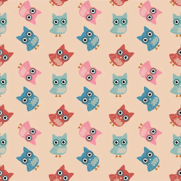 Owl Colorful Seamless Pattern — Free Stock Photo