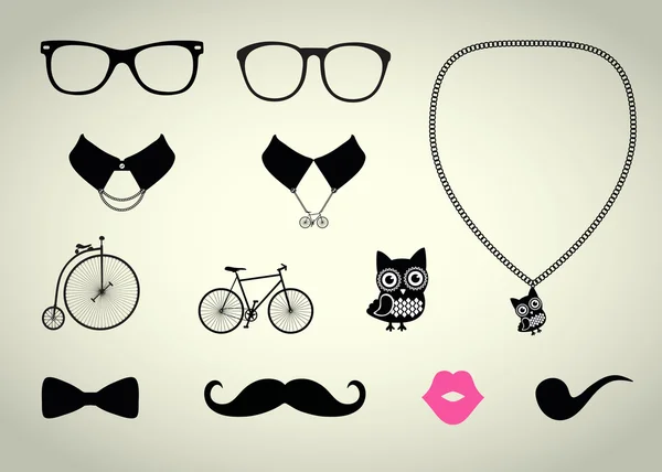 Conjunto de accesorios Hipster — Vector de stock