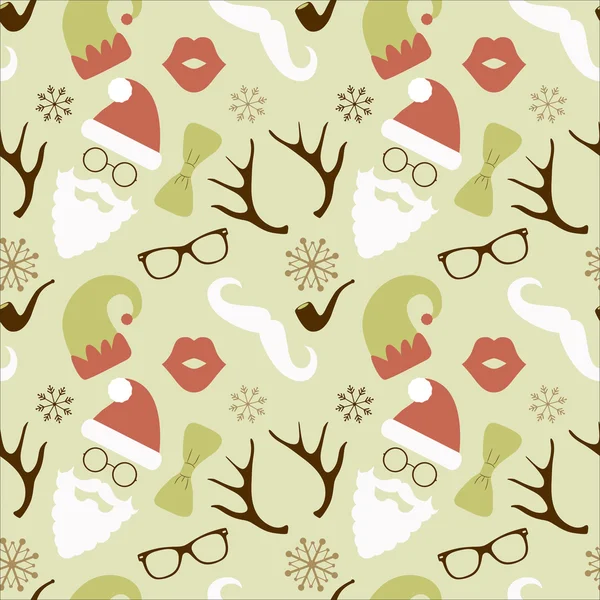 Christmas Hipster Retro Seamless Pattern — Stock Vector