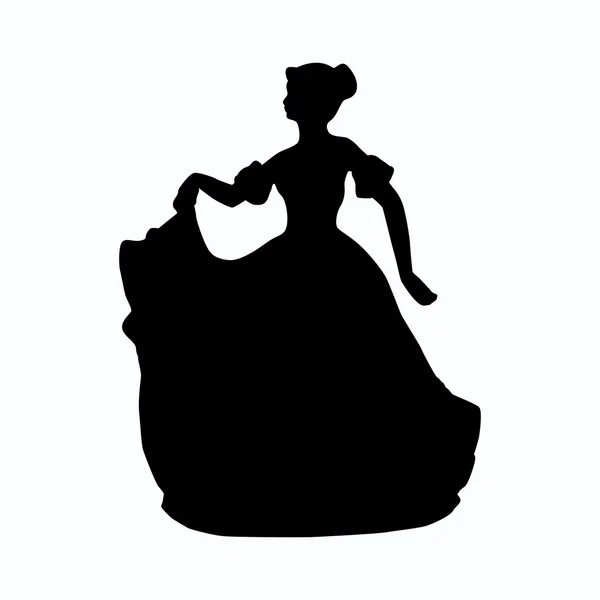 Vintage Victoriaanse dame silhouet — Stockvector