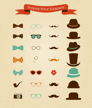 Hipster Retro Vintage Simgesi Ayarları