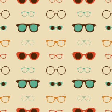 hipster gözlük vektör seamless modeli