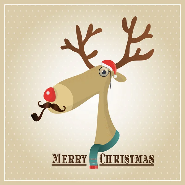 Vektor illustration renar, merry christmas card — Stock vektor