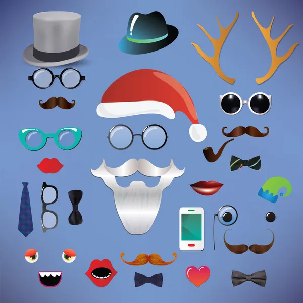 Weihnachten Mode Silhouette Set Hipster-Stil — Stockvektor