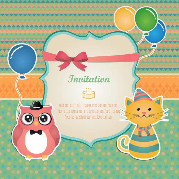 Conception de carte d'invitation fête d'anniversaire — Image vectorielle