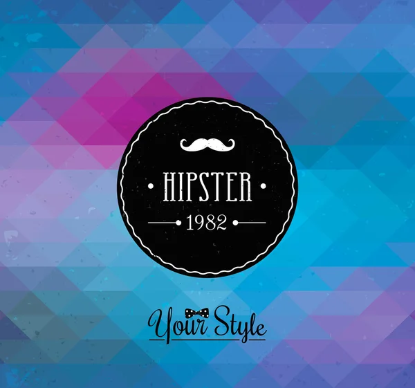 Hipster label design. Triangle background — Stock Vector