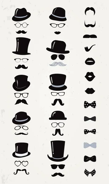 Hipster Retro Vintage Icon Set — Stock Vector