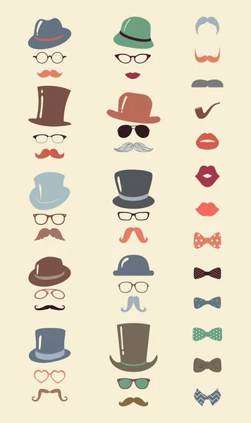 Hipster Retro Vintage Icoon Set — Stockvector